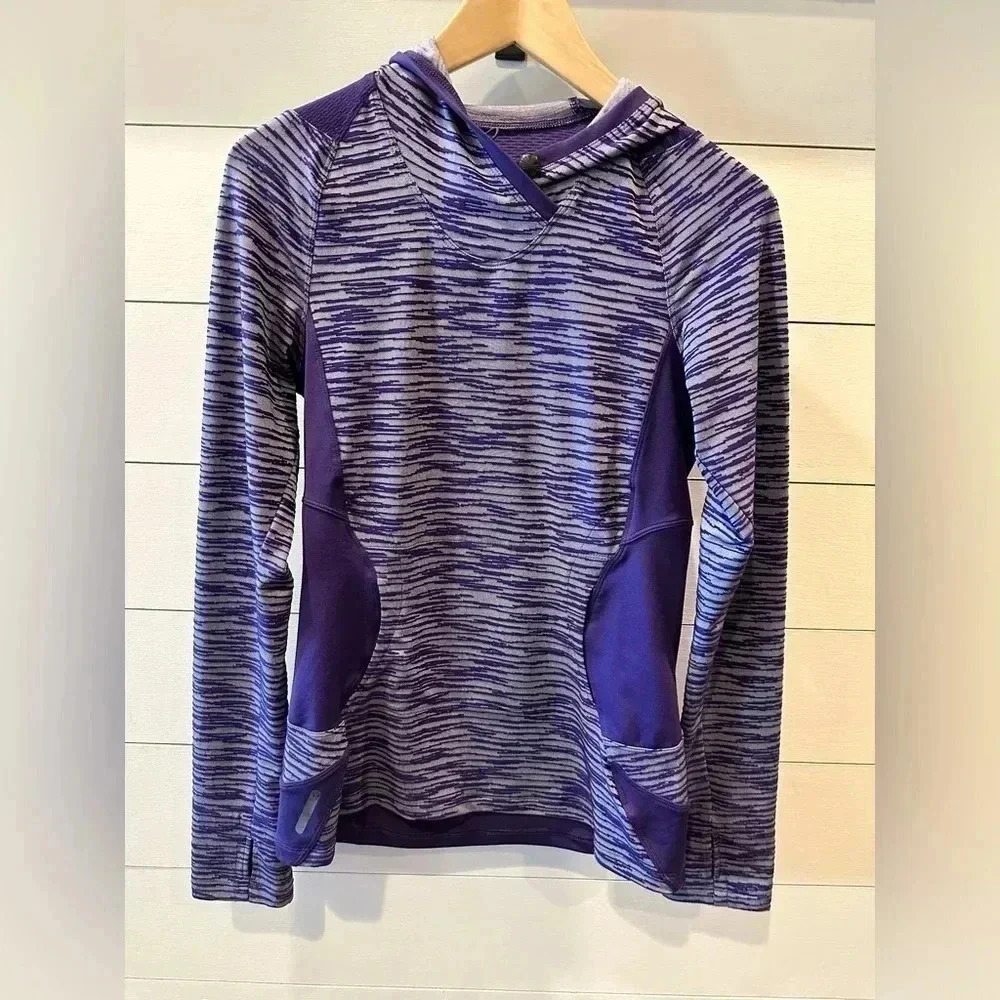 Pearl Izumi Flash Hoodie Pullover Purple Long Sleeve Cycling Shirt- medium